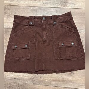 American Eagle Super Hi-Rise A-Line Maroon Mini Skirt